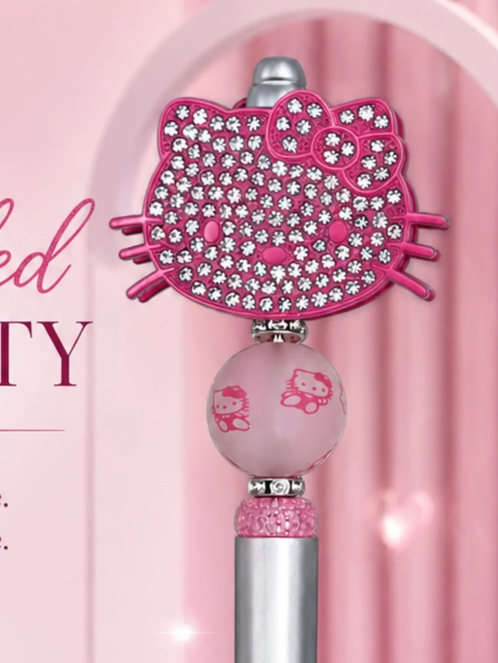 Pink Sparkle Cat Beaded Pen